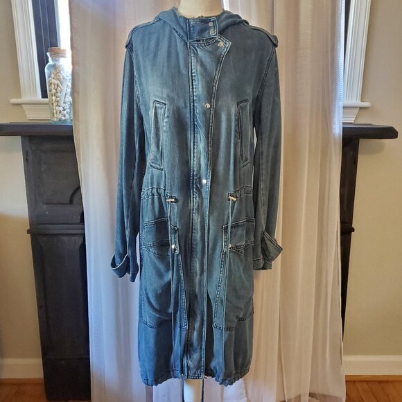 A.L.C. Denim Hooded Coat/Dress, M - Picture 1 of 4
